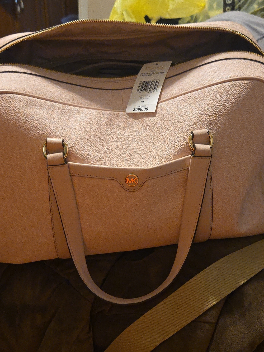 Michael Kors Blush Pink Travel Tote with Gold Accents